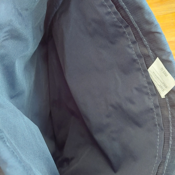 Nike Blue and Black Drawstring Backpack Swoosh Sturdy Double Ribbed Nylon - Picture 3 of 5